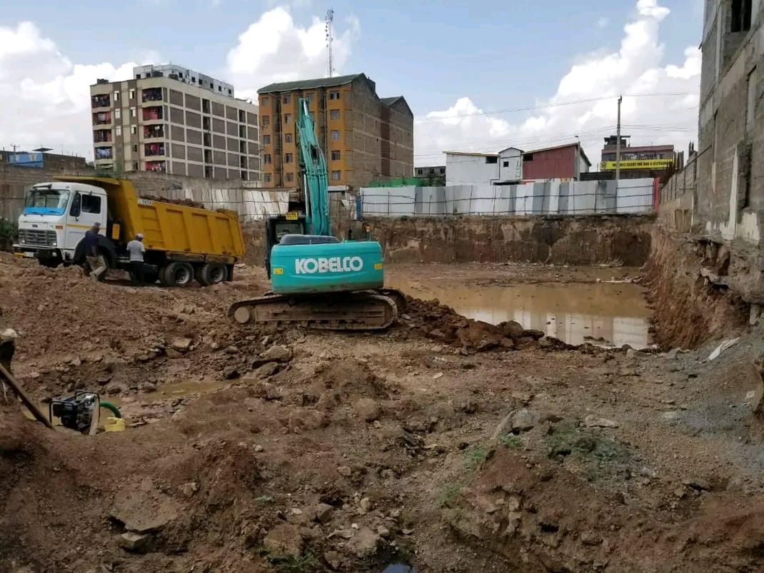 Modern construction equipment used by Sylatech Construction in Kenya